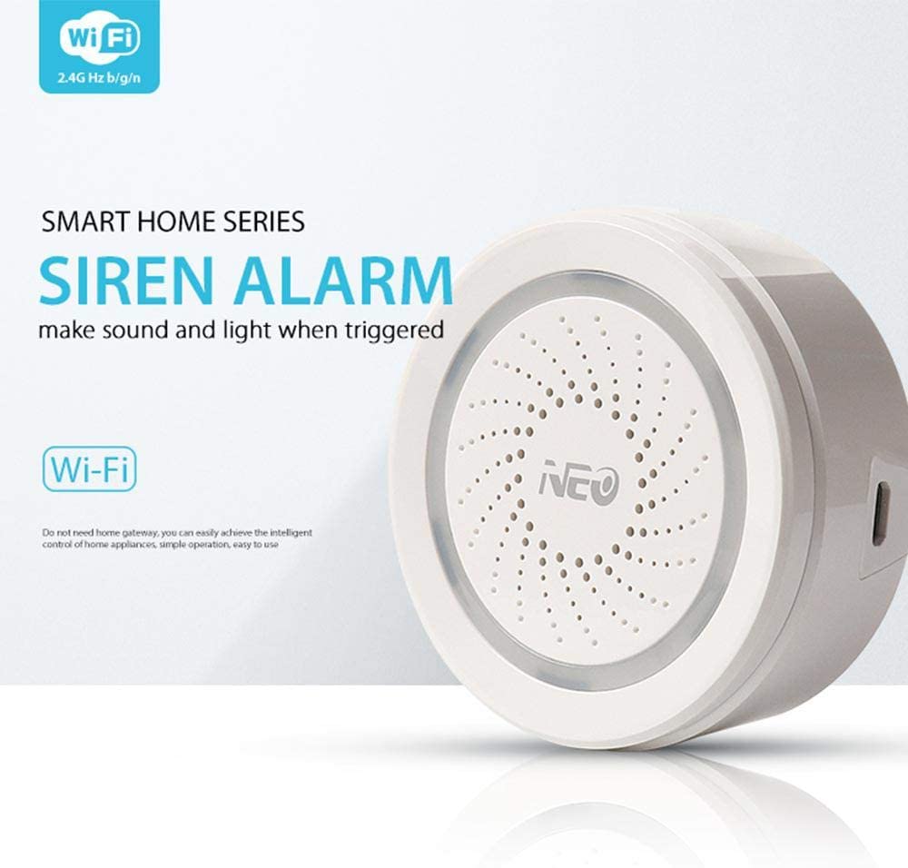 Lesgos WiFi USB Siren Alarm, Wireless Siren Alarm Sensor