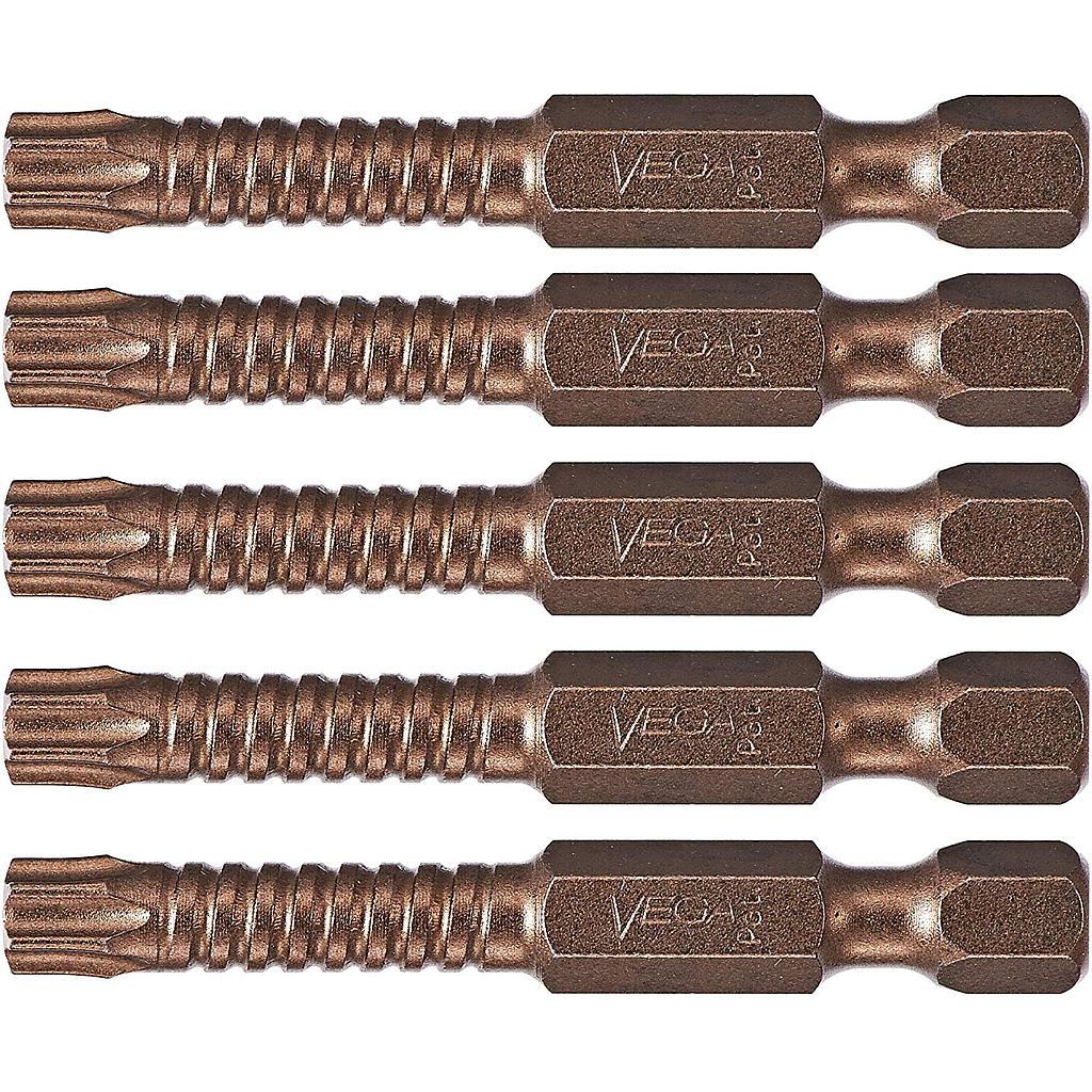 VEGA T27 TORX Impact Driver Bits. Impactech Professional Grade Impact Ready T-27 TORX 2" Bits. (Pack of 5)